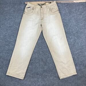 Raider Jeans Mens Size 34x34 Tan Straight Leg Classic Casual Denim
